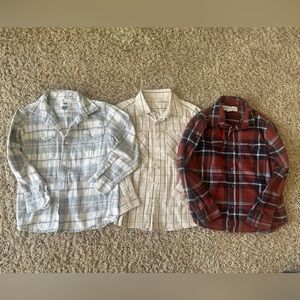 Boys size 8 plaid long sleeve button ups (3)